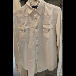 Ivory western style snap front women’s shirt